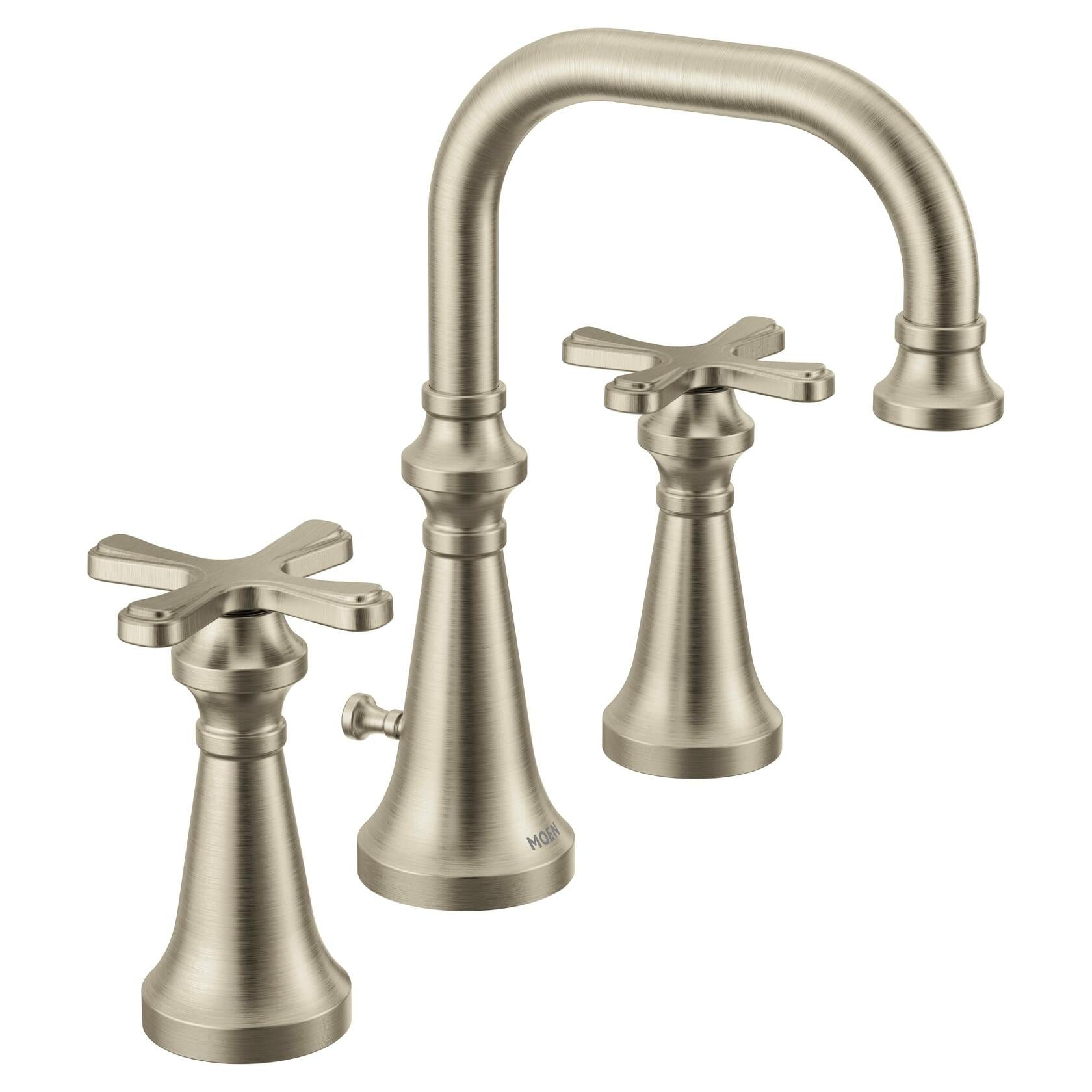 MOEN Colinet TS44103BN Traditional Two-Handle Widespread High-Arc Bathroom Faucet in Brushed Nickel (Valve Required)