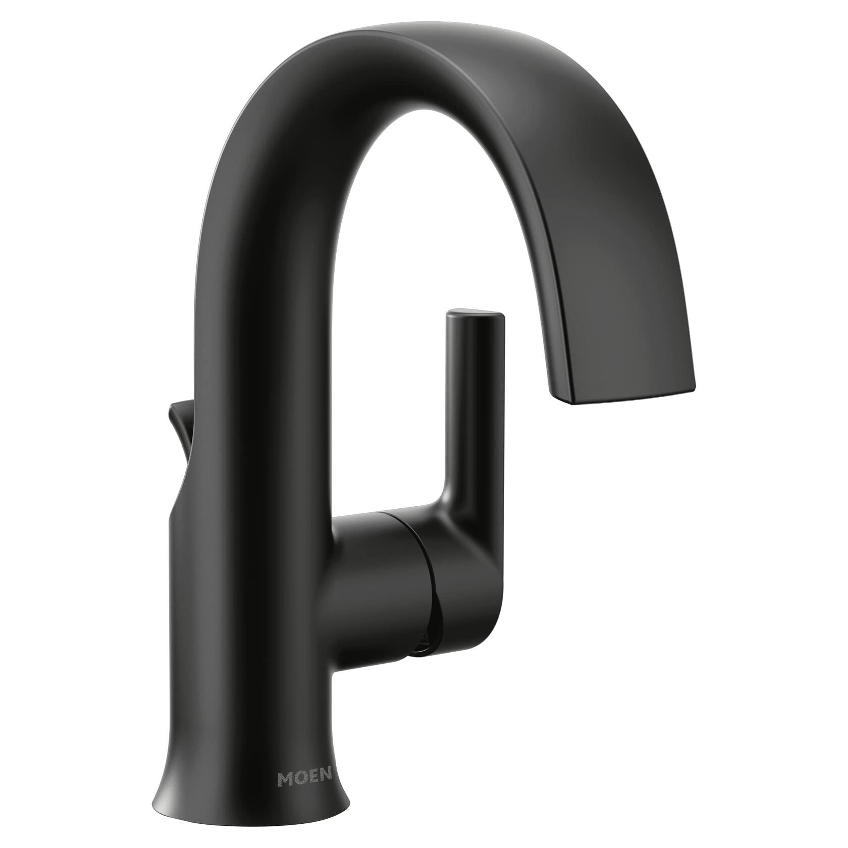 MOEN Doux S6910BL Single Hole Single-Handle Bathroom Faucet in Matte Black