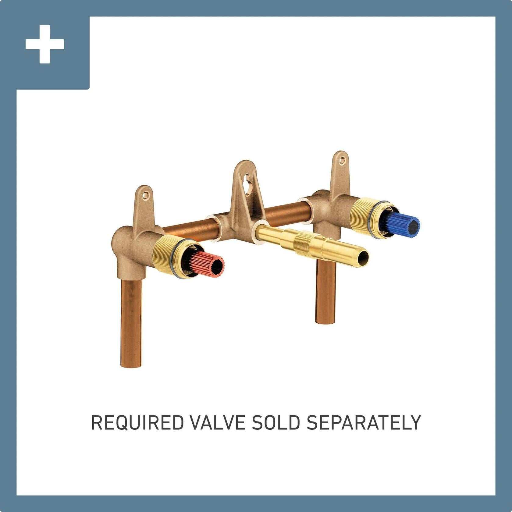 MOEN Colinet TS44104BG Traditional Lever Handle Wall Mount Widespread Bathroom Faucet in Brushed Gold (Valve Required)