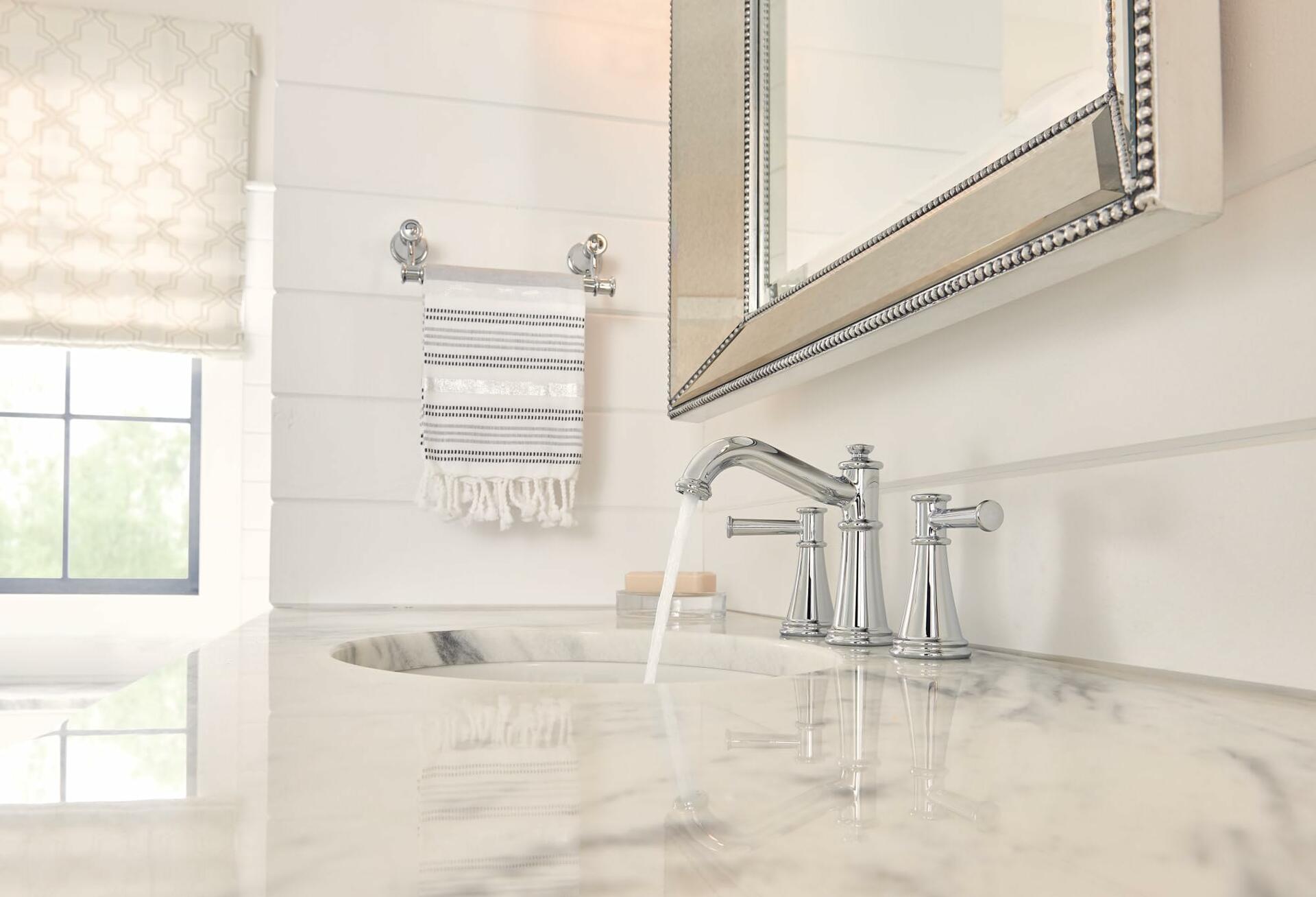 MOEN Belfield T6405NL WideSpread 2-Handle Bathroom Faucet in Polished Nickel