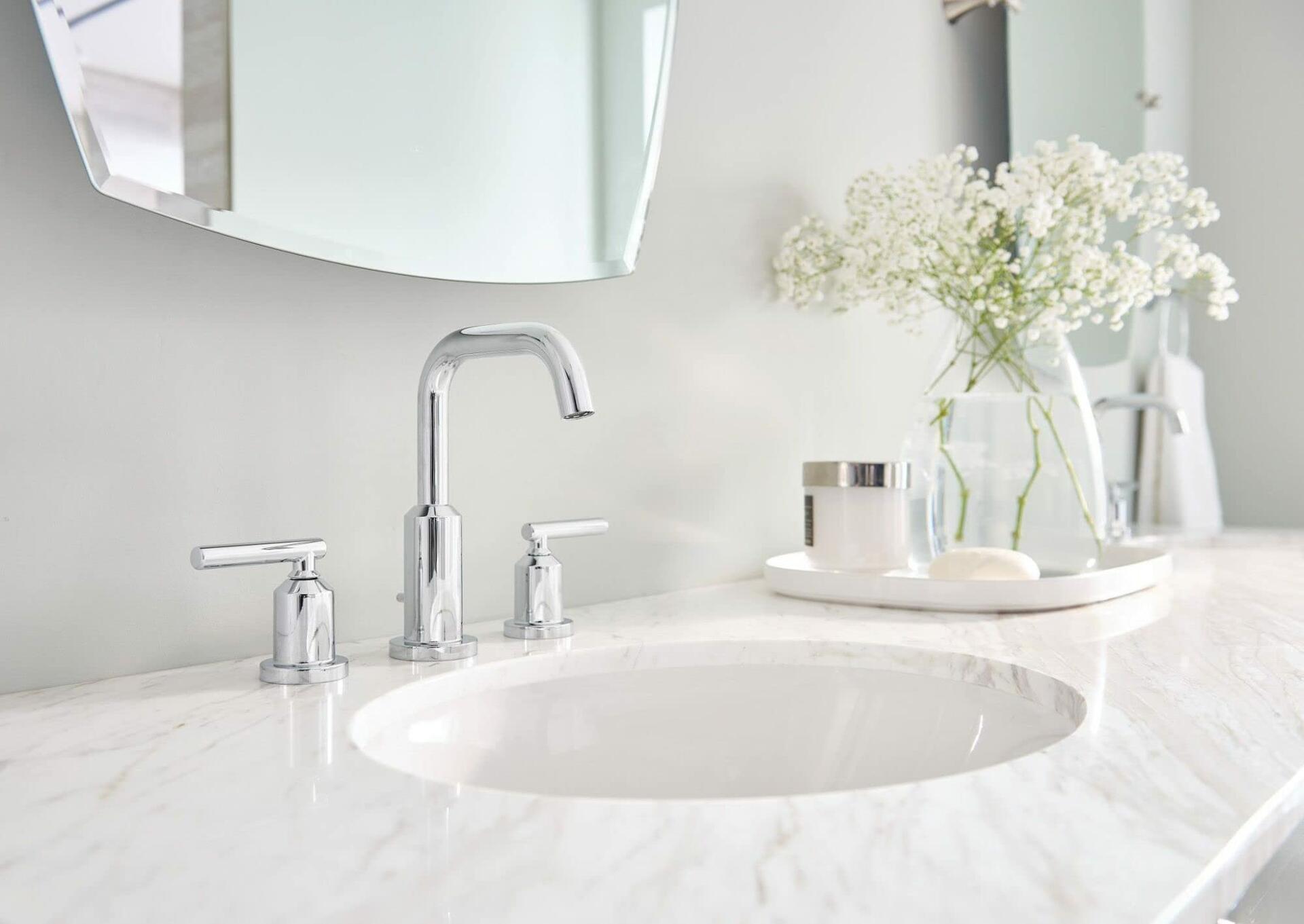 Moen Gibson TV6142 Two-Handle High Arc Widespread Bathroom Sink Faucet in Chrome (Valve Included)