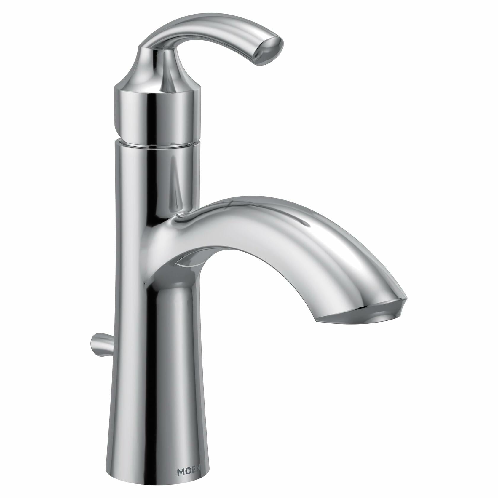 MOEN Glyde 6170 Single-Handle Single Hole Bathroom Faucet with Drain Kit Included in Chrome