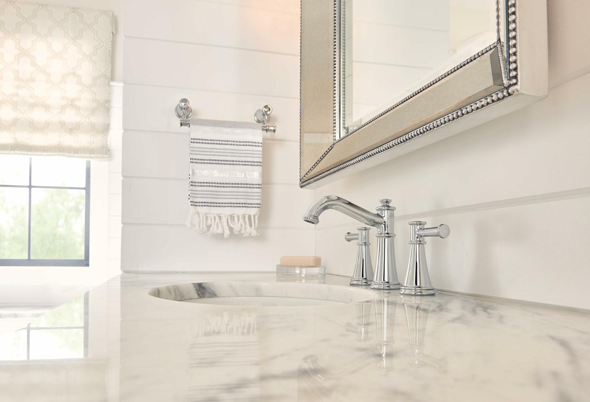 MOEN Belfield T6405NL WideSpread 2-Handle Bathroom Faucet in Polished Nickel