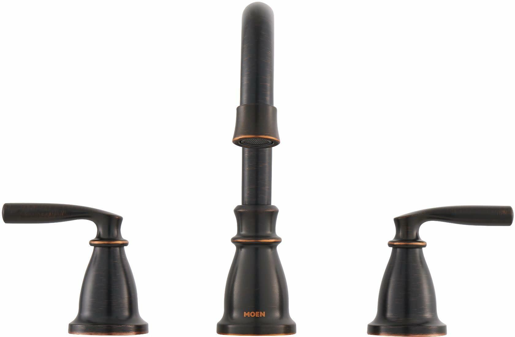 Moen Hilliard 84539BRB Widespread Bathroom Faucet with Pop-Up Drain Assembly and Duralock Technology