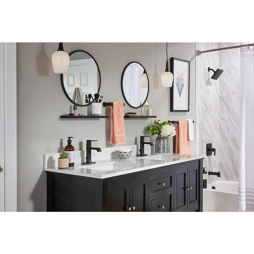 MOEN Genta 84760BL Single Handle Single Hole Bathroom Faucet in Matte Black