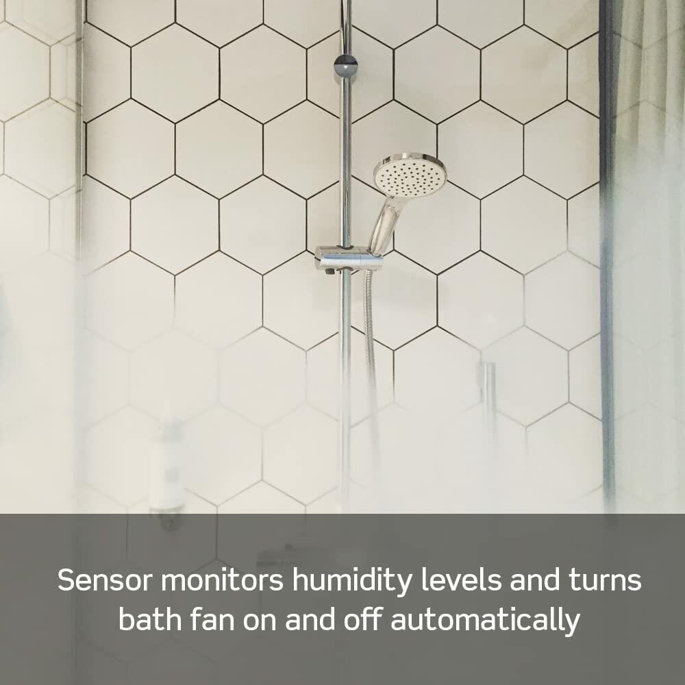 Leviton Decora in-Wall Humidity Sensor and Fan Control Switch, 1/4 HP, Residential Grade, Single Pole, Light Almond, DHS05-1LT