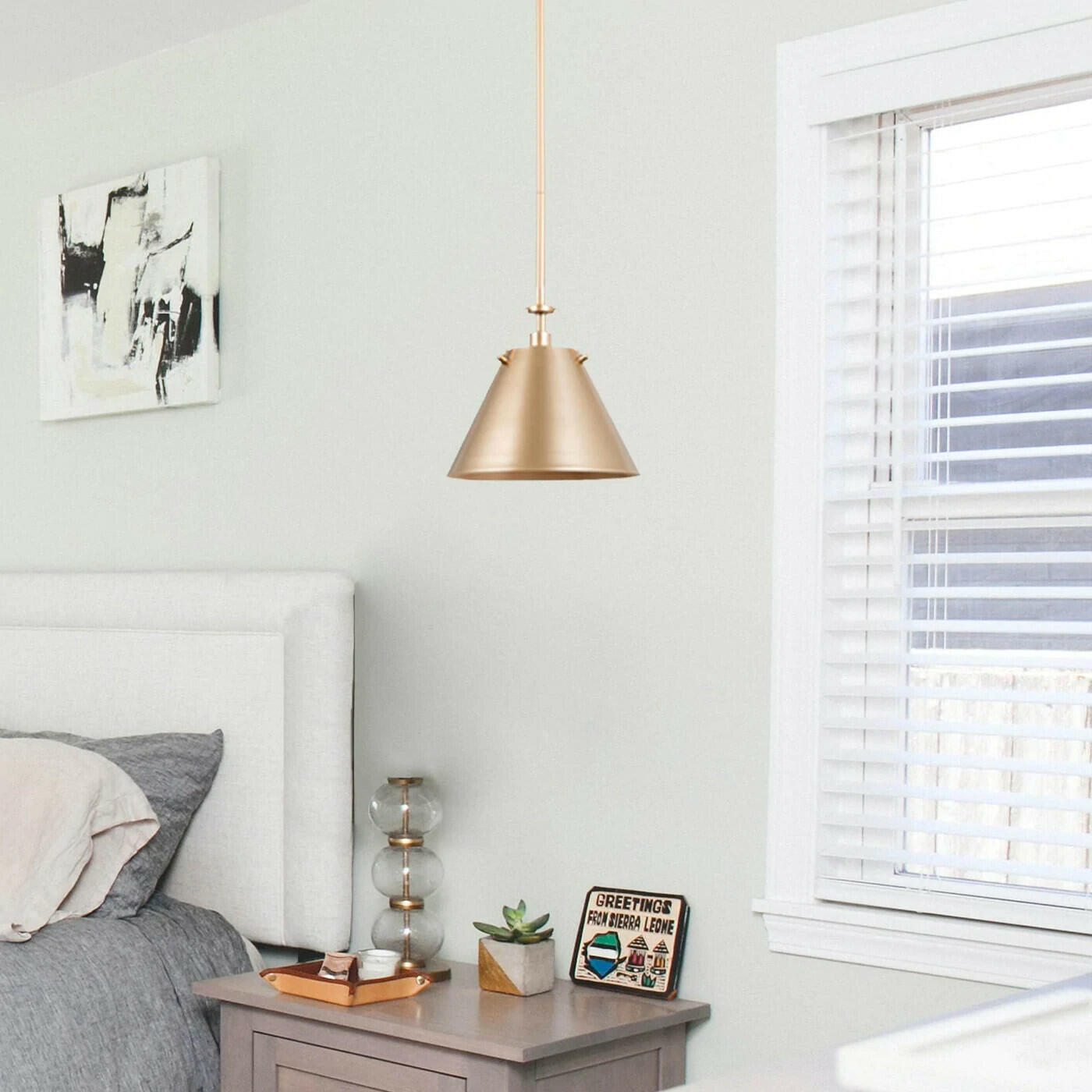 LNC MODERN ANTIQUE GOLD PENDANT LIGHT A04020 - Like New