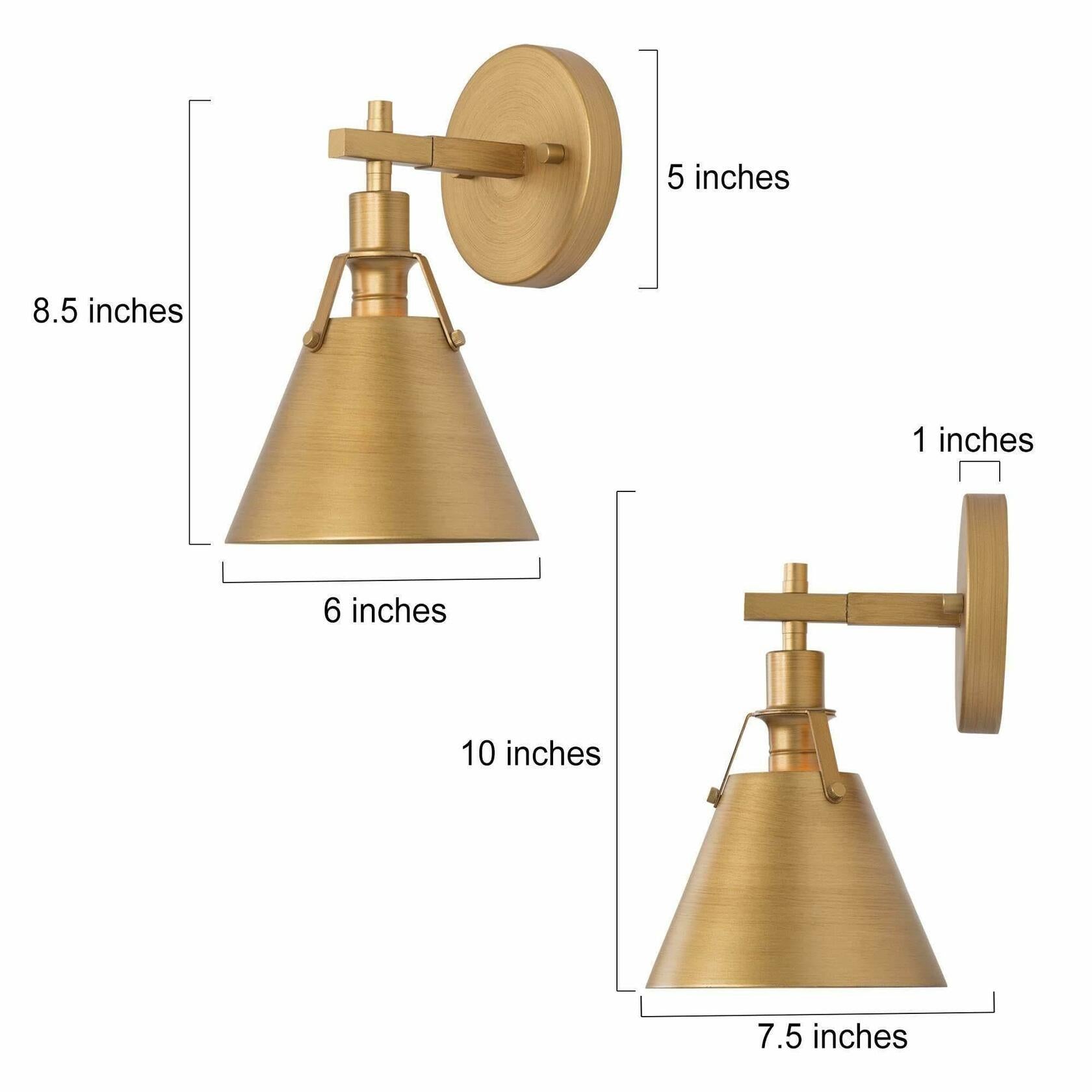 Gold Wall Sconce, Antique Farmhouse Sconces Wall Lighting, Modern Brass Wall Sconces for Bathroom, Bedrooms, Living Room, Kitchen - Like New