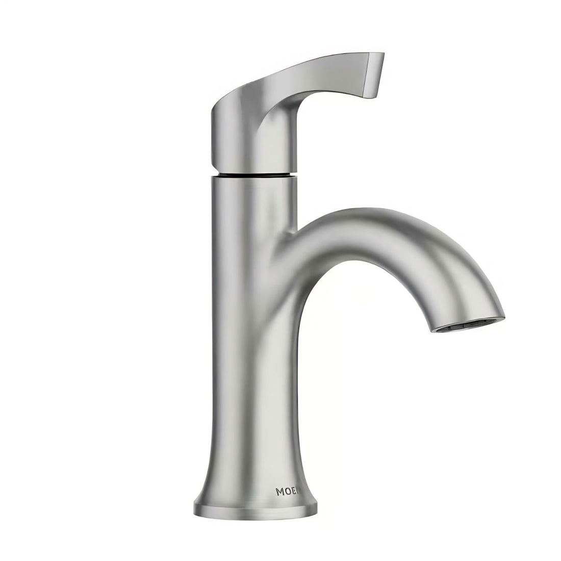 MOEN Korek 84466SRN Single Hole Single-Handle Bathroom Faucet with Deck Plate Included in Brushed Nickel