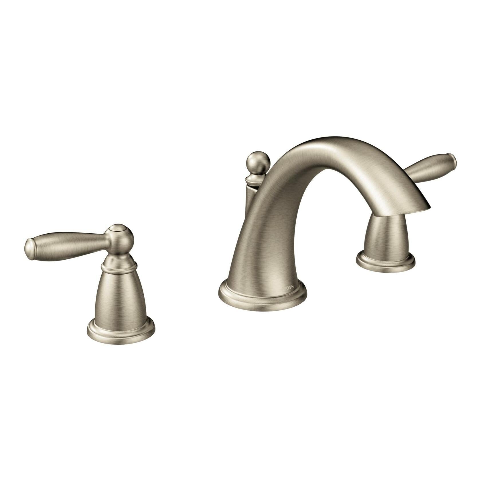 MOEN Brantford T4943BN 2-Handle Deck-Mount Roman Tub Faucet Trim Kit in Brushed Nickel (Valve Not Included)