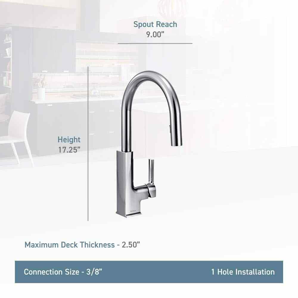 MOEN STo S72308BG Single-Handle Pull-Down Sprayer Kitchen Faucet with Reflex in Brushed Gold
