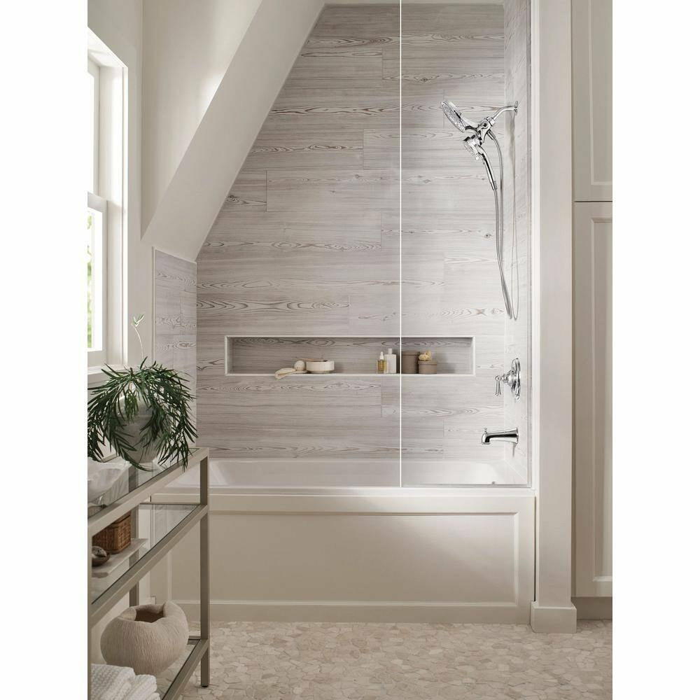 MOEN Brecklyn 82611 Single Handle 6-Spray Tub and Shower Faucet with Magnetix Rainshower Combo in Chrome (Valve Included)