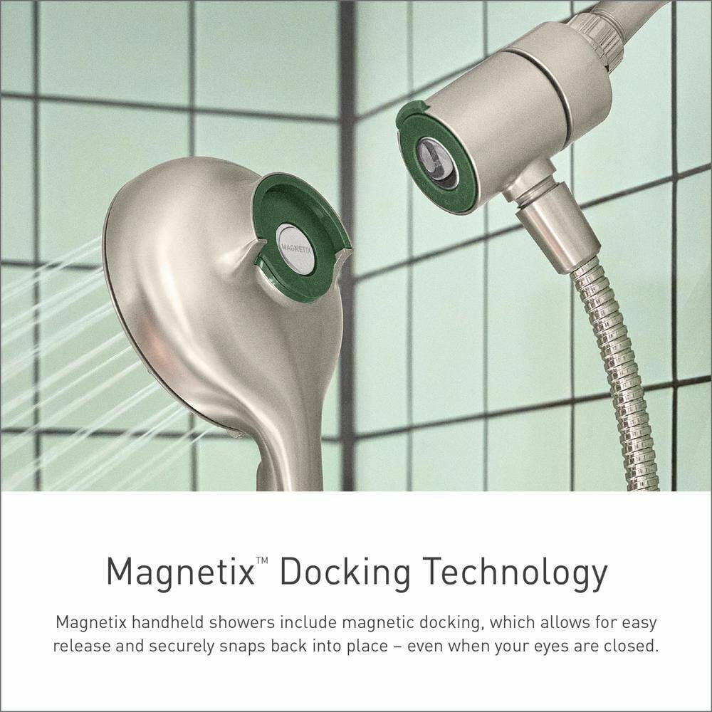 MOEN Brecklyn 82611 Single Handle 6-Spray Tub and Shower Faucet with Magnetix Rainshower Combo in Chrome (Valve Included)