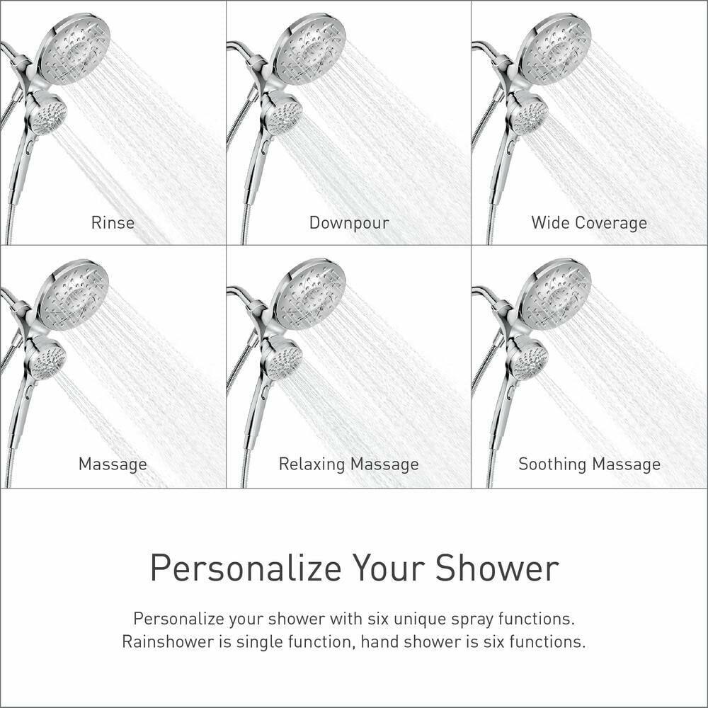 MOEN Brecklyn 82611 Single Handle 6-Spray Tub and Shower Faucet with Magnetix Rainshower Combo in Chrome (Valve Included)