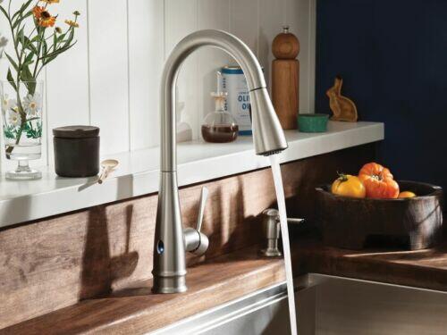 MOEN Birchfield 87205EWSRS Touchless Single-Handle Pull-Down Sprayer Kitchen Faucet in Spot Resist Stainless