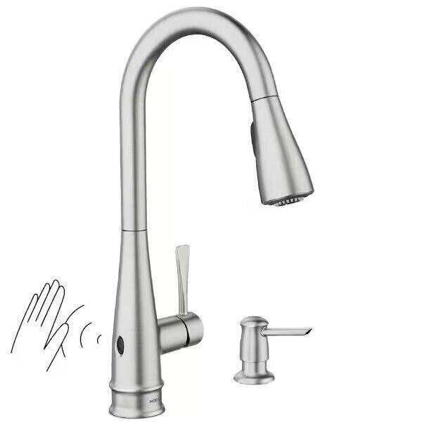 MOEN Birchfield 87205EWSRS Touchless Single-Handle Pull-Down Sprayer Kitchen Faucet in Spot Resist Stainless