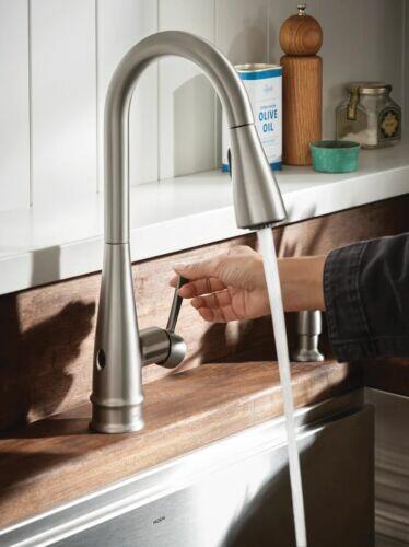 MOEN Birchfield 87205EWSRS Touchless Single-Handle Pull-Down Sprayer Kitchen Faucet in Spot Resist Stainless
