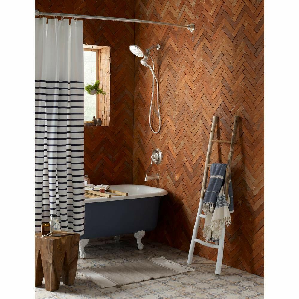 MOEN Brecklyn 82611SRN Single Handle 6-Spray Tub Shower Faucet w/ Magnetix Rainshower in Spot Resist Brushed Nickel (Valve Included)