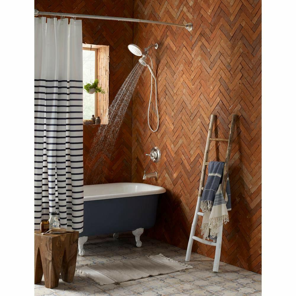 MOEN Brecklyn 82611SRN Single Handle 6-Spray Tub Shower Faucet w/ Magnetix Rainshower in Spot Resist Brushed Nickel (Valve Included)