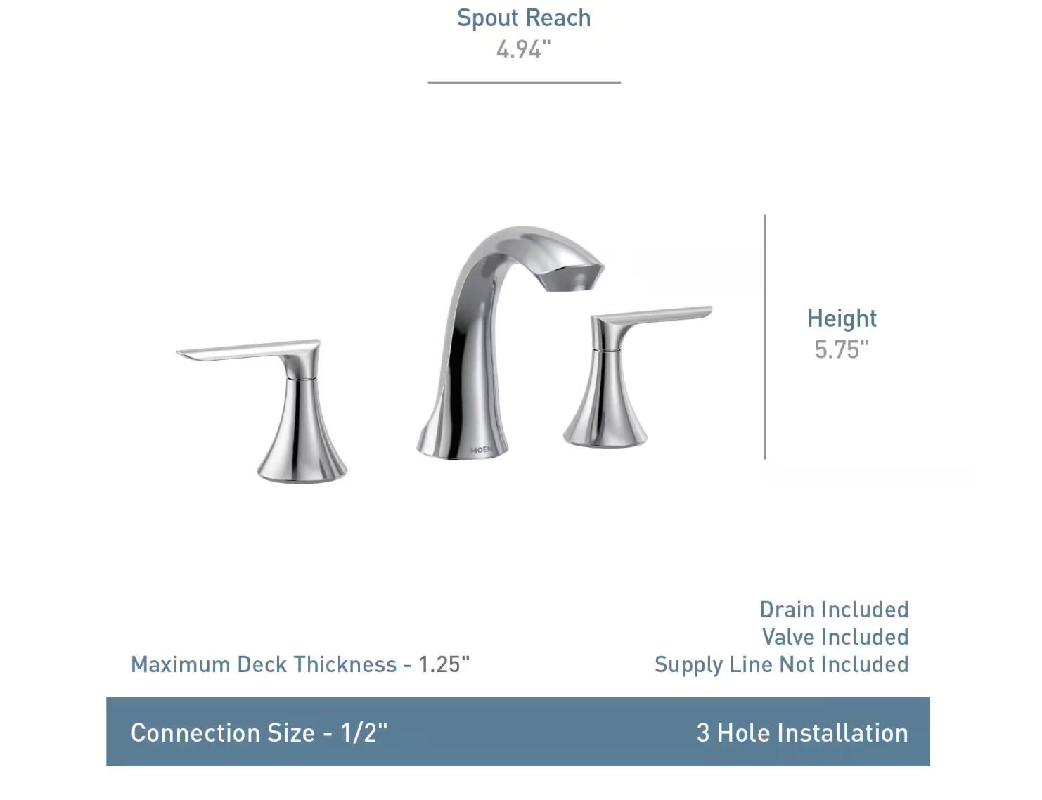 MOEN Findlay 84517BZG Widespread 2-Handle Bathroom Faucet in Bronzed Gold (Valve Included)