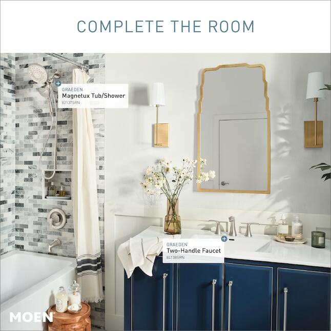 MOEM Graeden 84138SRN Two Handle Widespread Bathroom Sink Faucet in Spot Resist Brushed Nickel