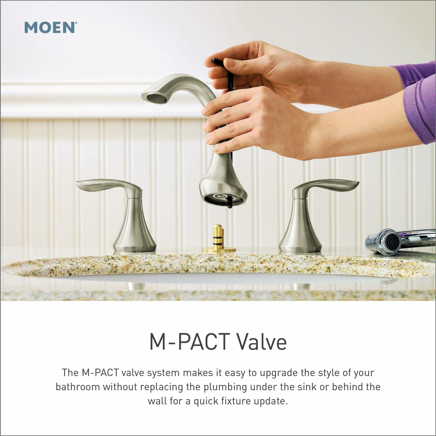 MOEN Gibson TV6142BN Two-Handle High Arc Widespread Bathroom Sink Faucet for 3-Hole Setups in Brushed Nickel (Valve Included)