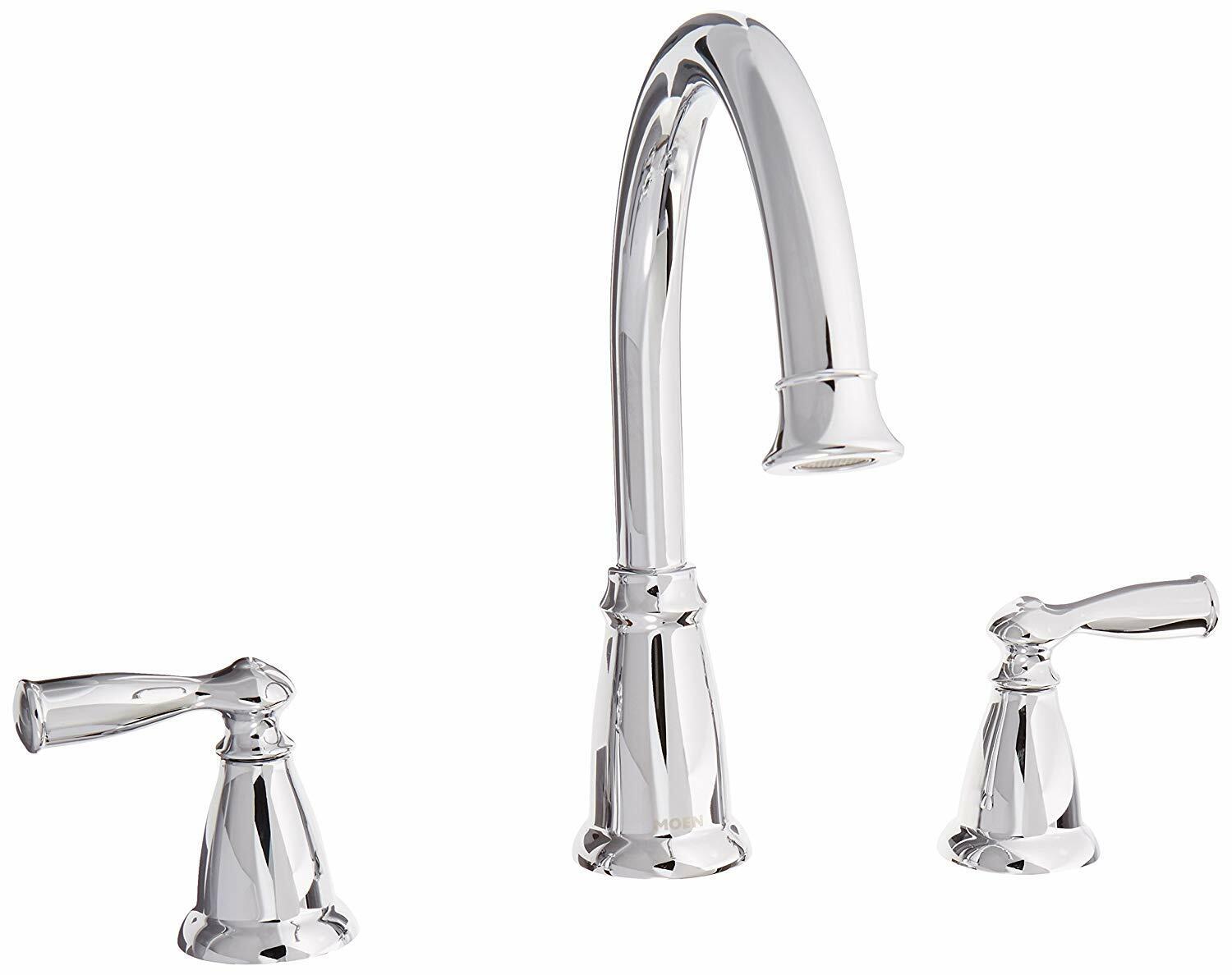 MOEN Banbury 86924 Two Handle Deck-Mount High Arc Roman Tub Faucet in Chrome (Valve Included)