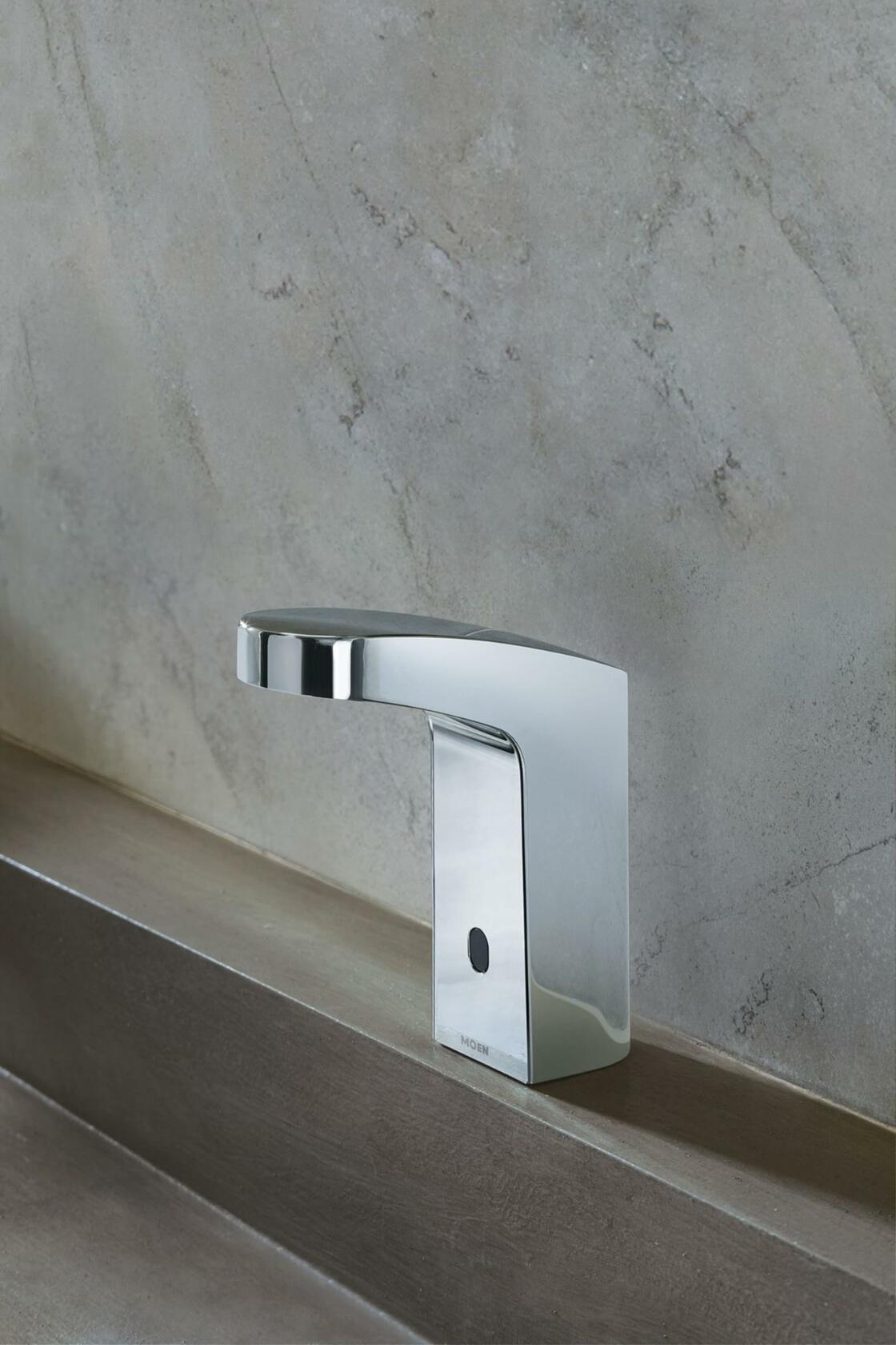 MOEN M-POWER 8551AC Single Hole High-arc Commercial Touchless Bathroom Sink Faucet in Chrome