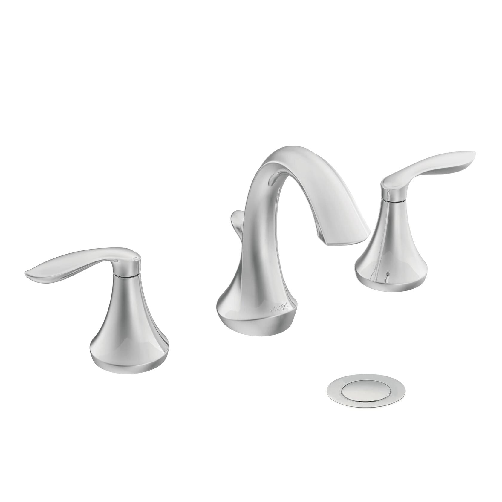MOEN Eva T6420 Widespread 2-Handle High-Arc Bathroom Faucet Trim Kit in Chrome (Valve Not Included)
