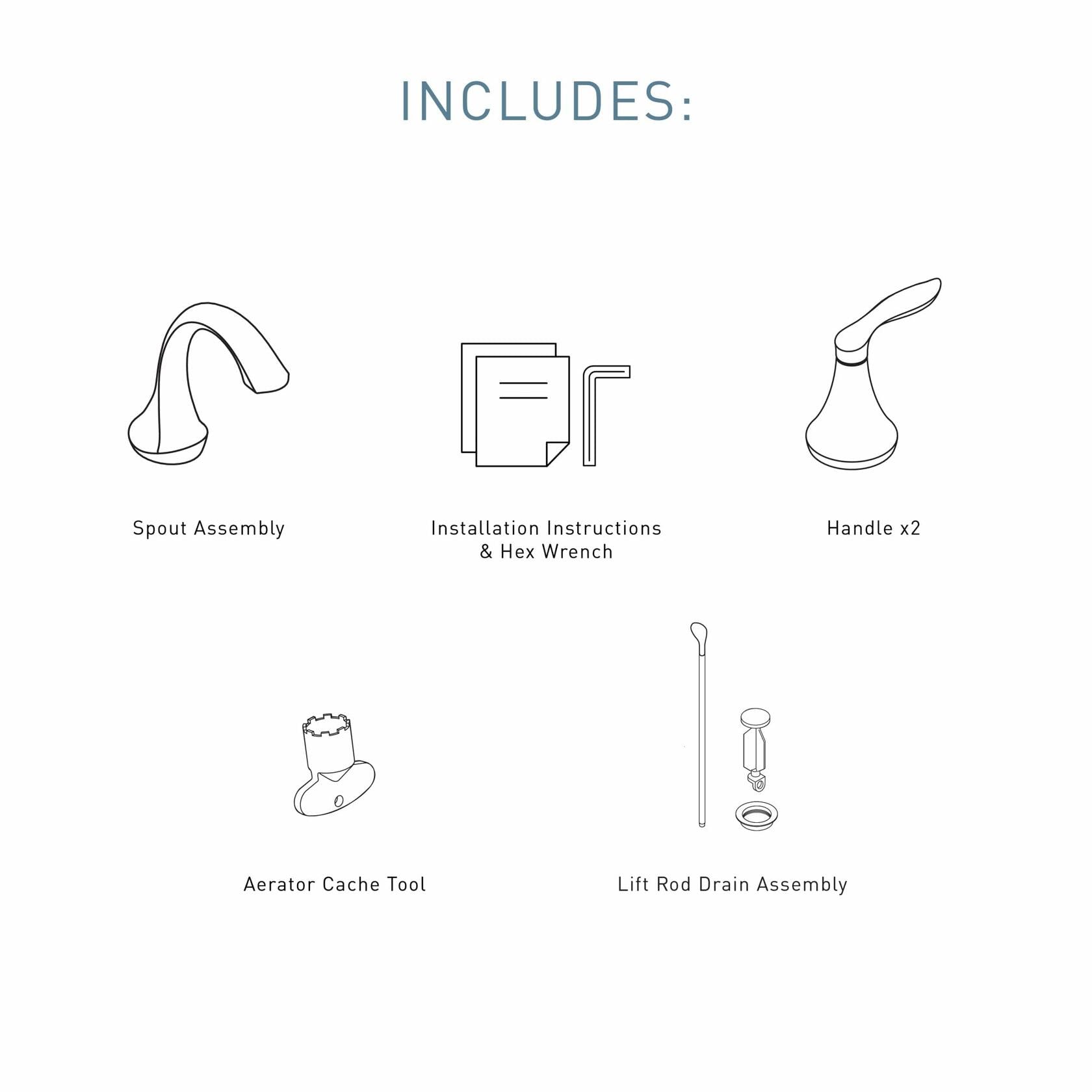 MOEN Eva T6420 Widespread 2-Handle High-Arc Bathroom Faucet Trim Kit in Chrome (Valve Not Included)
