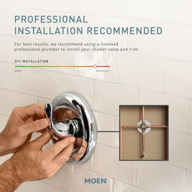 MOEN Adler 82663 3-handle Single function 4-in Round Bathtub and shower Faucet in Chrome (Valve Included)