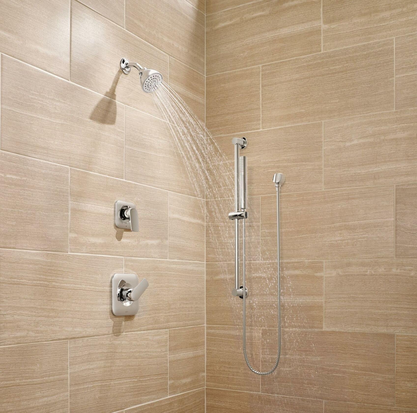 MOEN 3887EP Modern Eco-Performance Handshower Handheld Shower with 30-Inch Slide Bar and 69-Inch Metal Hose in Chrome