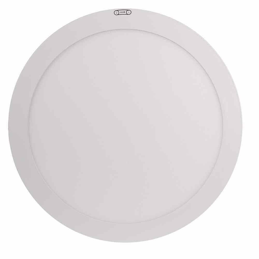 Commercial Electric 15 in. 22.5-Watt White Integrated LED 1650 Lumens Edge-Lit Round Flat Panel Flush Mount Ceiling Light w/Color Changing