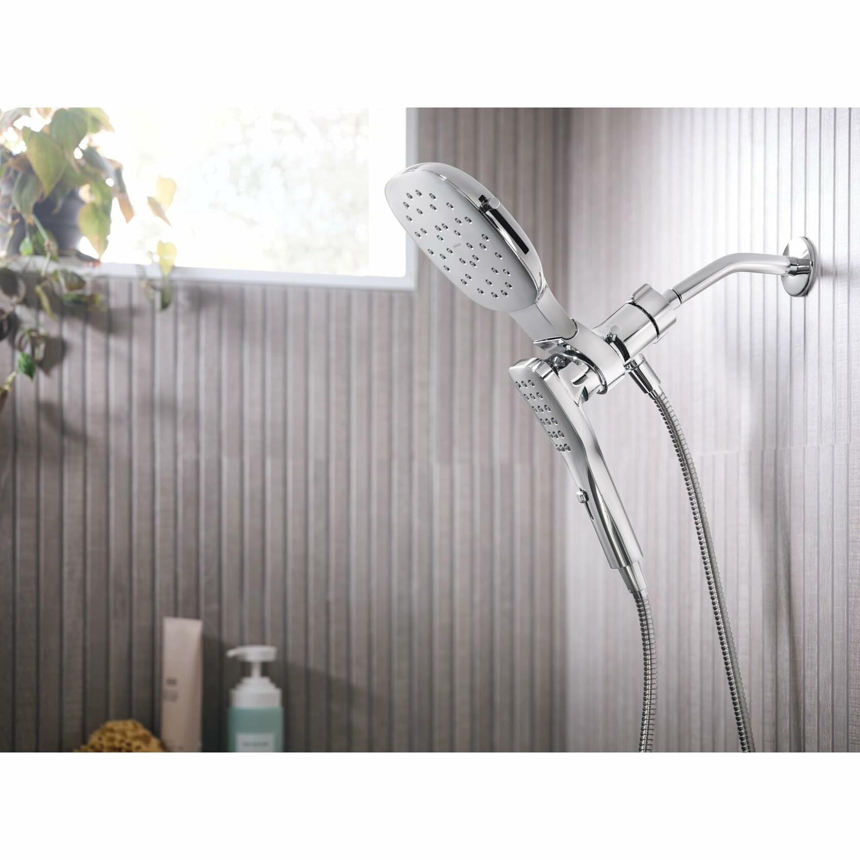 Moen Verso Infiniti Dial Square Rain Shower Head with Detachable Hand Shower Combo, 7-Inch Spray Head, Matte Black, 220C5BL