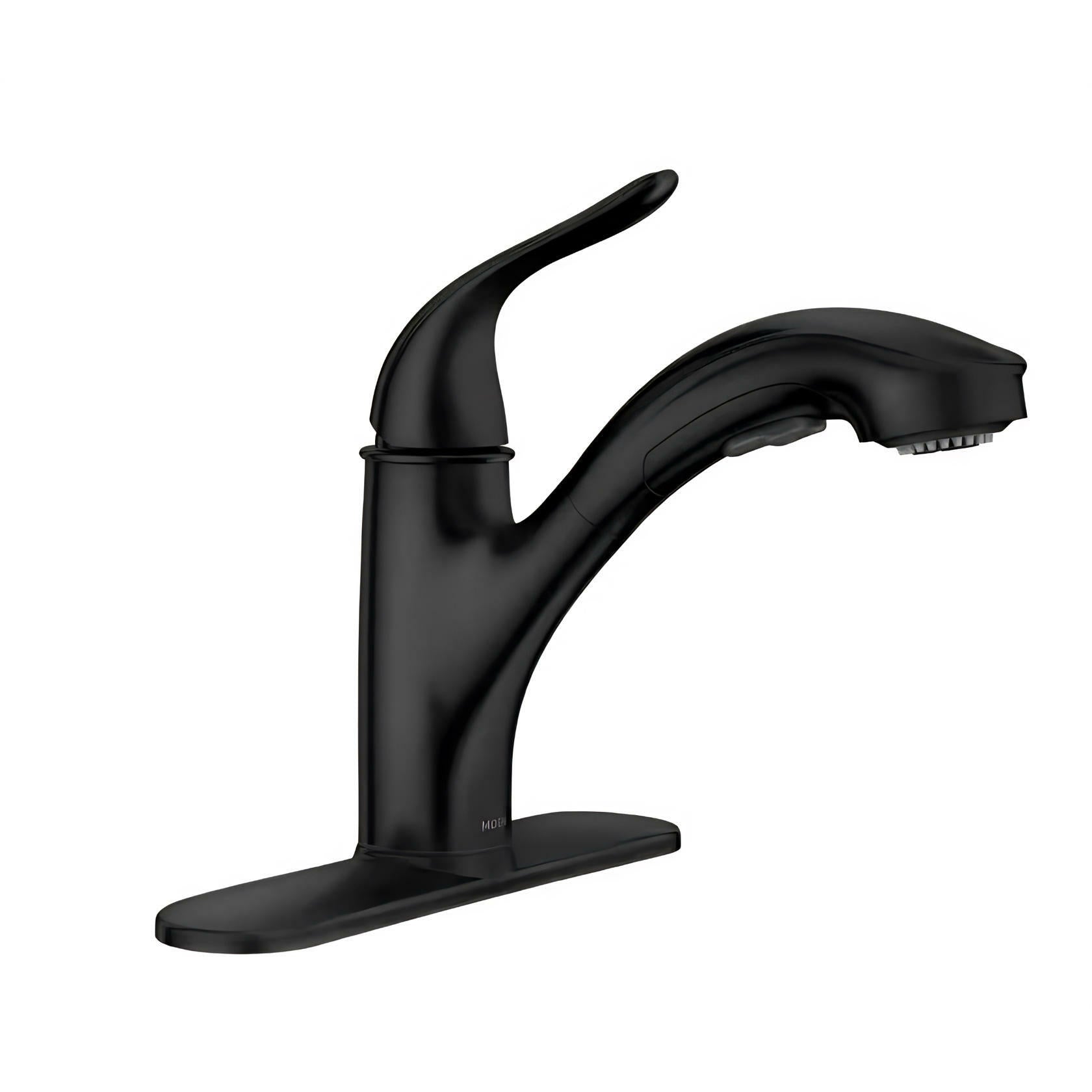 MOEN Brecklyn 87557BL Single Handle Pull Out Sprayer Kitchen Faucet with Power Clean in Matte Black