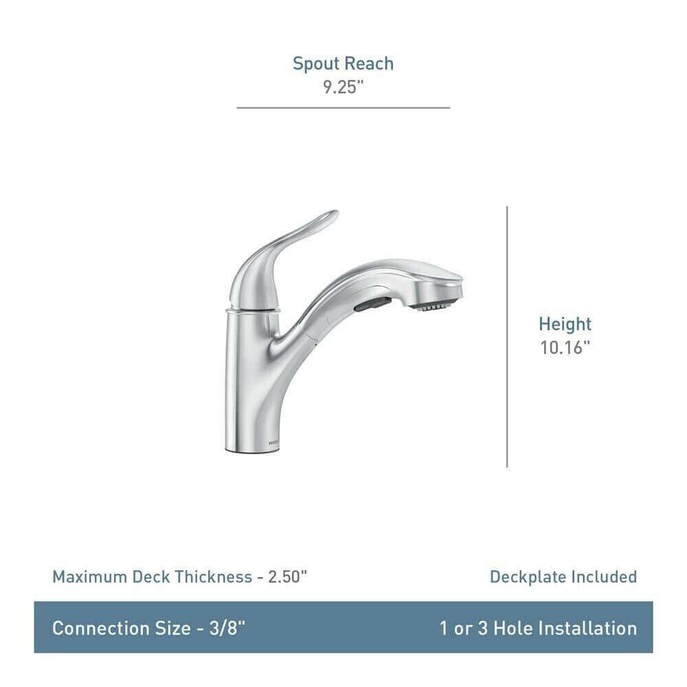 MOEN Brecklyn 87557BL Single Handle Pull Out Sprayer Kitchen Faucet with Power Clean in Matte Black