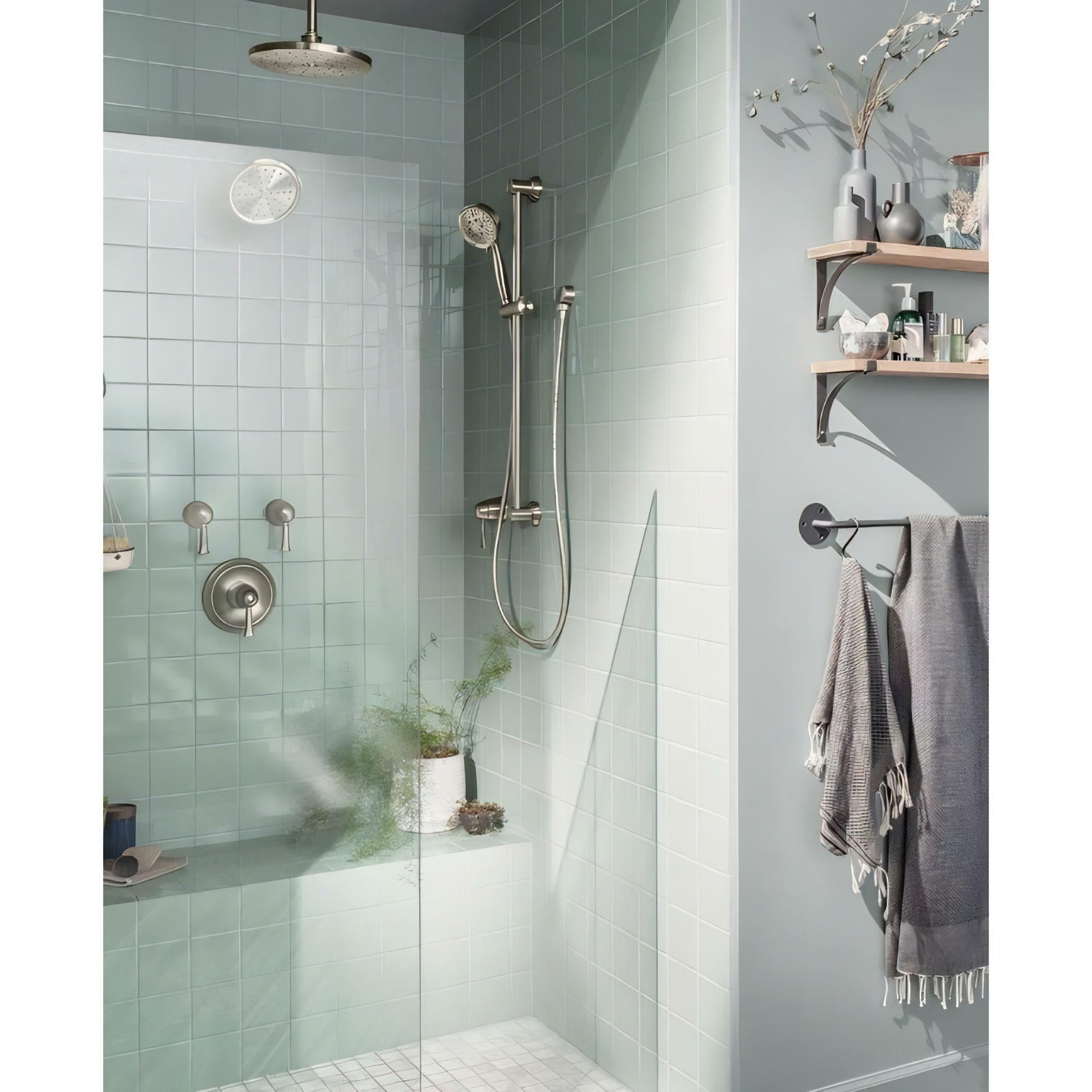 MOEN 3667EPNL 4-Spray Eco-Performance Handheld Handshower with Slide Bar in Polished Nickel