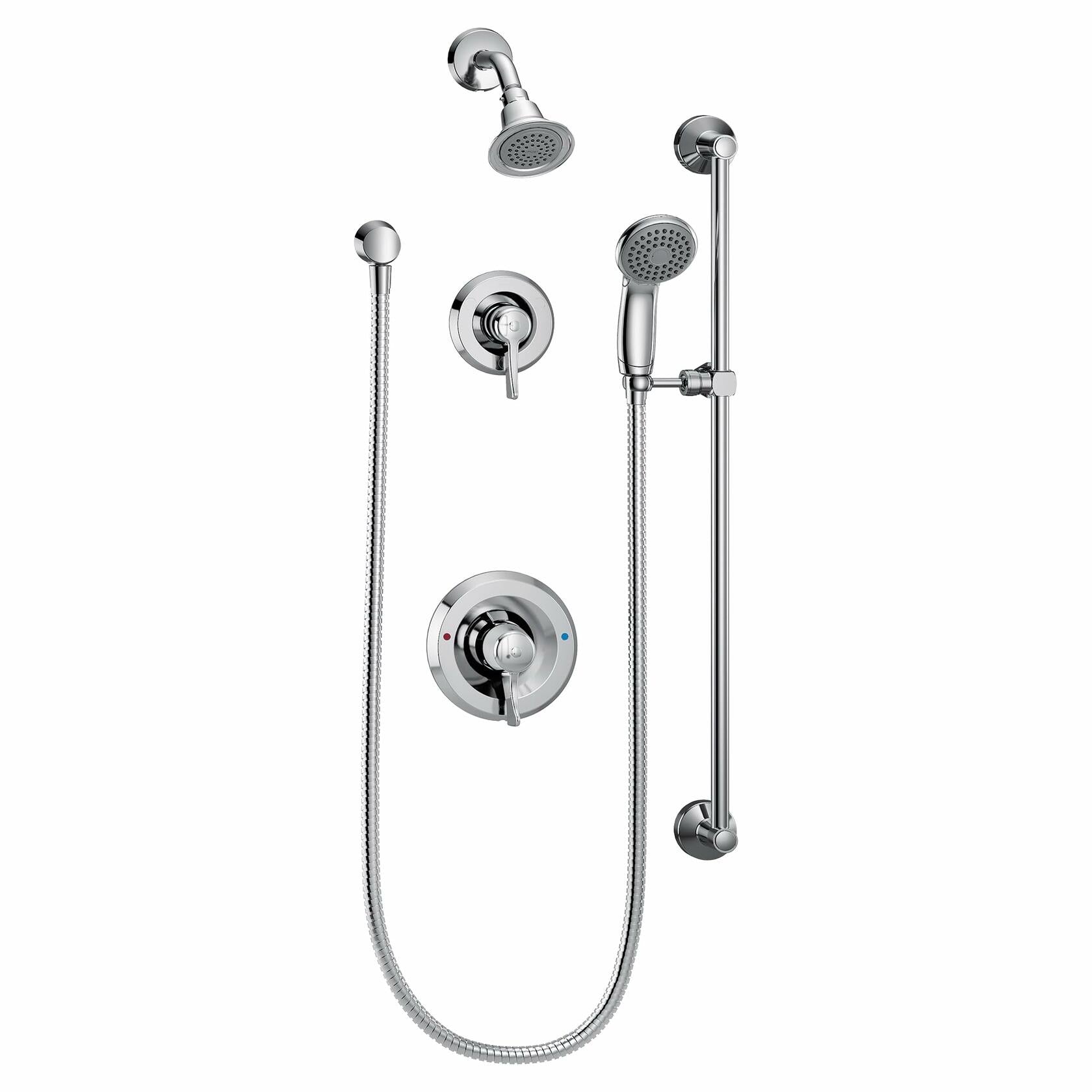 MOEN 8342EP15 Shower System with 1.5 GPM Single Function Shower Head and Posi-Temp Pressure Balancing Rough-In Valve in Chrome (Valve Included)