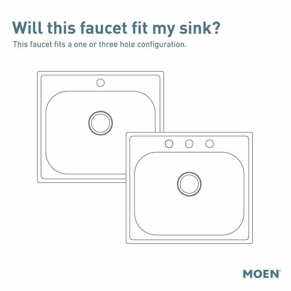 MOEN Brecklyn 87557BL Single Handle Pull Out Sprayer Kitchen Faucet with Power Clean in Matte Black