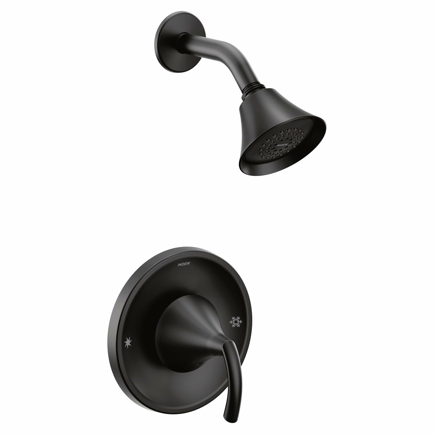 MOEN Glyde T2742BL Posi-Temp Shower Trim in Matte Black (Valve Required)