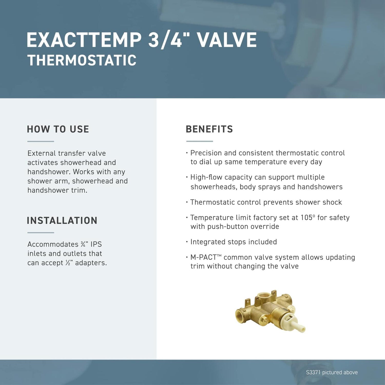 MOEN Align T4291BG ExactTemp 1-Handle Valve Trim Kit in Brushed Gold (Valve Not Included)