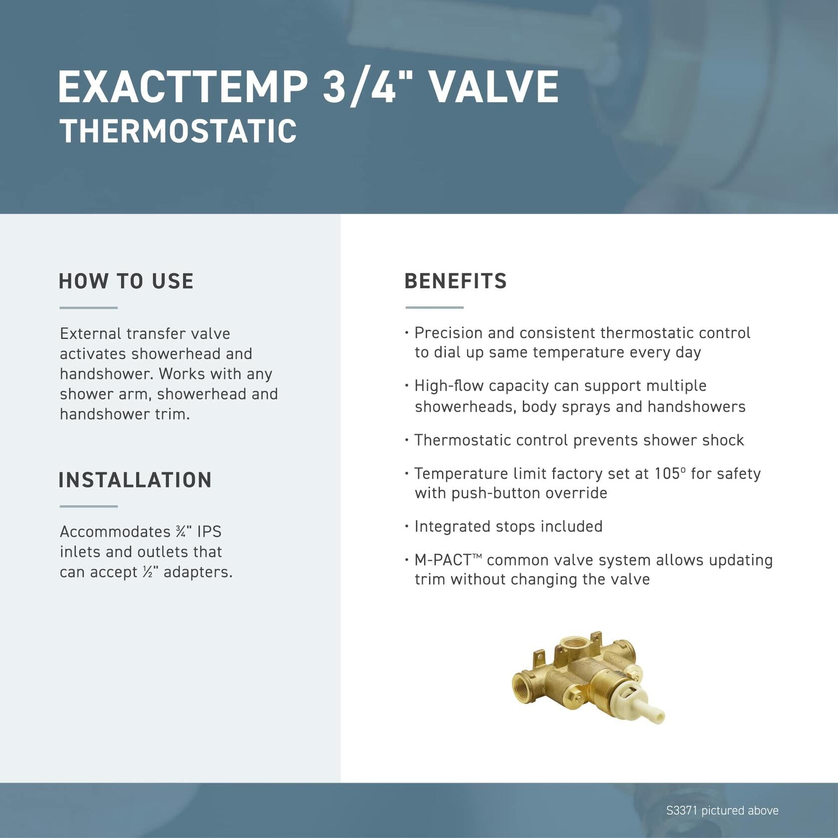 MOEN Align T4291BG ExactTemp 1-Handle Valve Trim Kit in Brushed Gold (Valve Not Included)