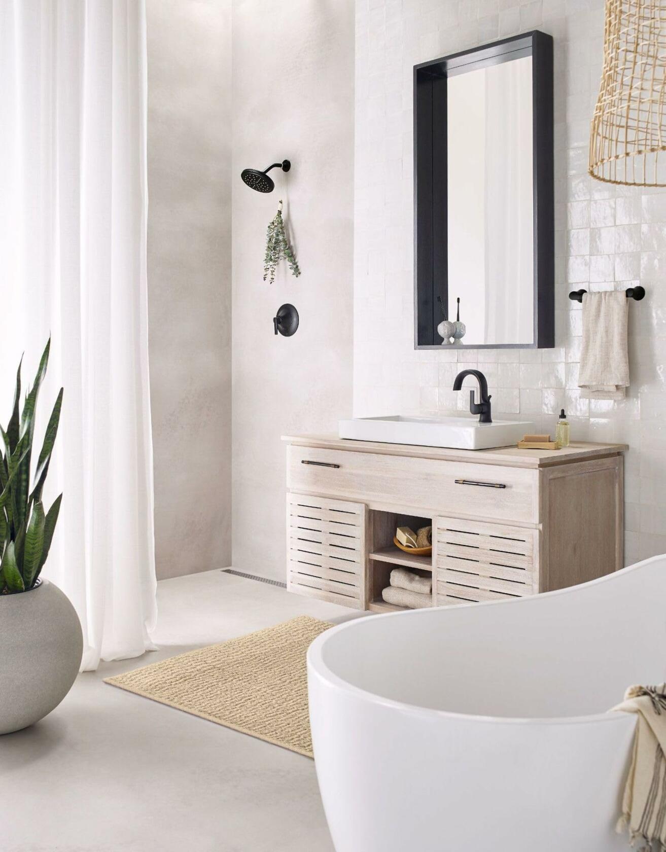 MOEN Doux TS2202BL Single-Handle Posi-Temp Shower Faucet Trim Kit in Matte Black (Valve Not Included)