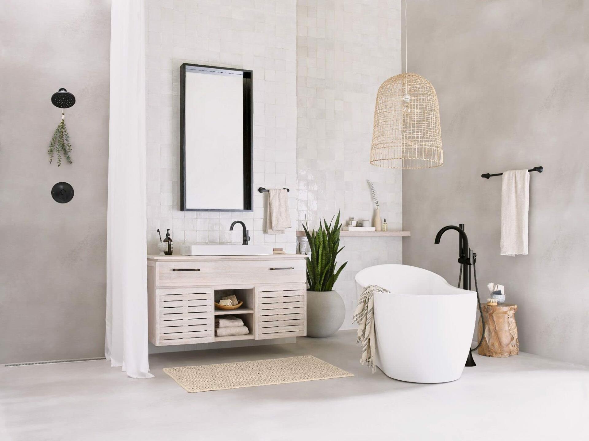 MOEN Doux TS2202BL Single-Handle Posi-Temp Shower Faucet Trim Kit in Matte Black (Valve Not Included)