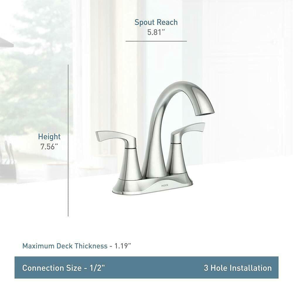 MOEN Korek 84467SRN Centerset 2-Handle Bathroom Faucet in Spot Resist Brushed Nickel