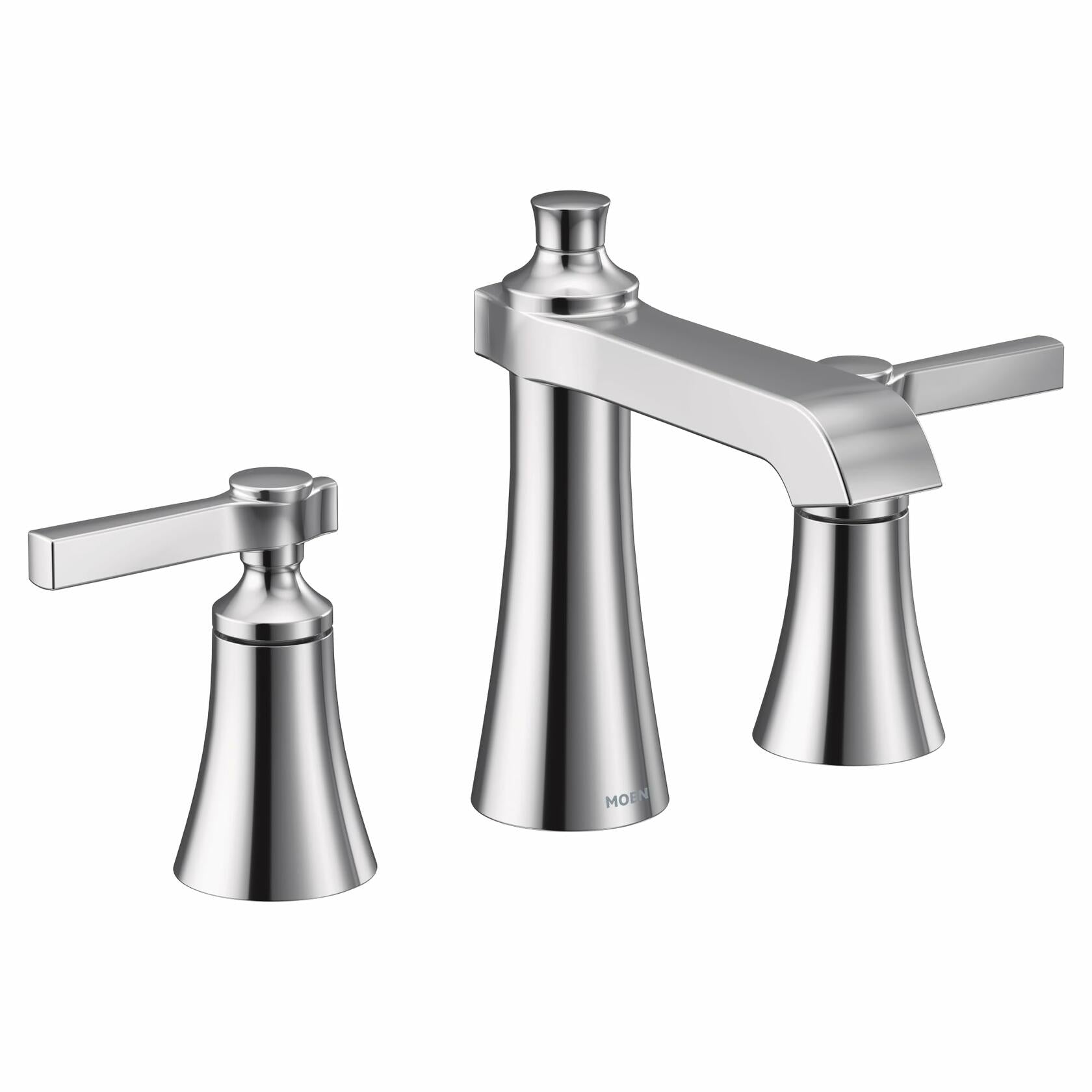 MOEN Flara TS6984 Widespread 2-Handle High-Arc Bathroom Faucet Trim Kit in Chrome (Valve Not Included)
