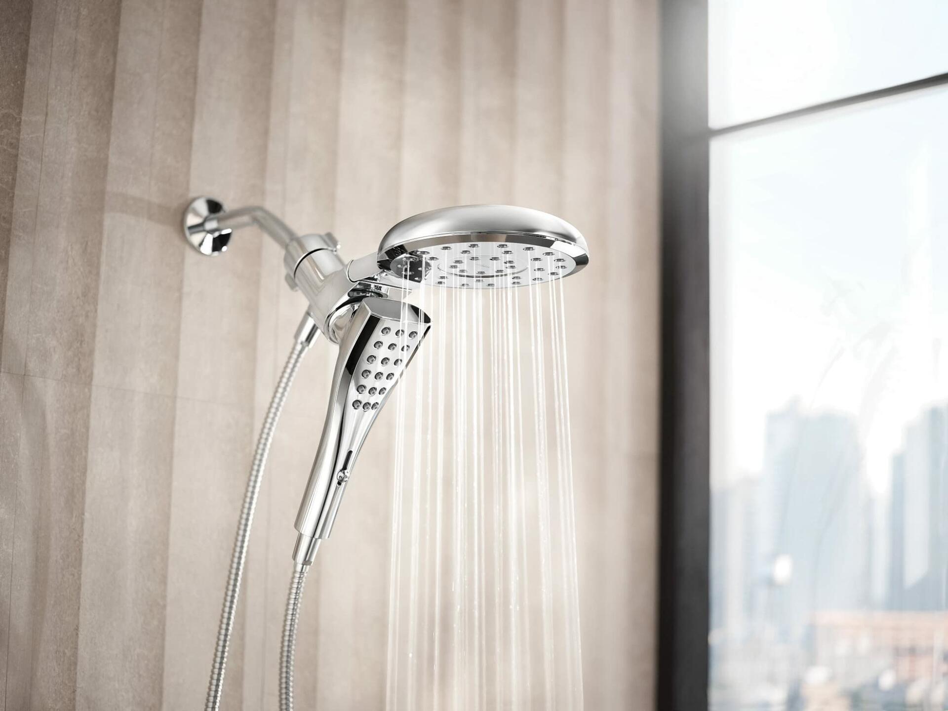 MOEN Verso 220C3 8-Spray 7 in. Dual Wall Mount Fixed and Handheld Shower Head 2.5 GPM with Infiniti Dial in Chrome