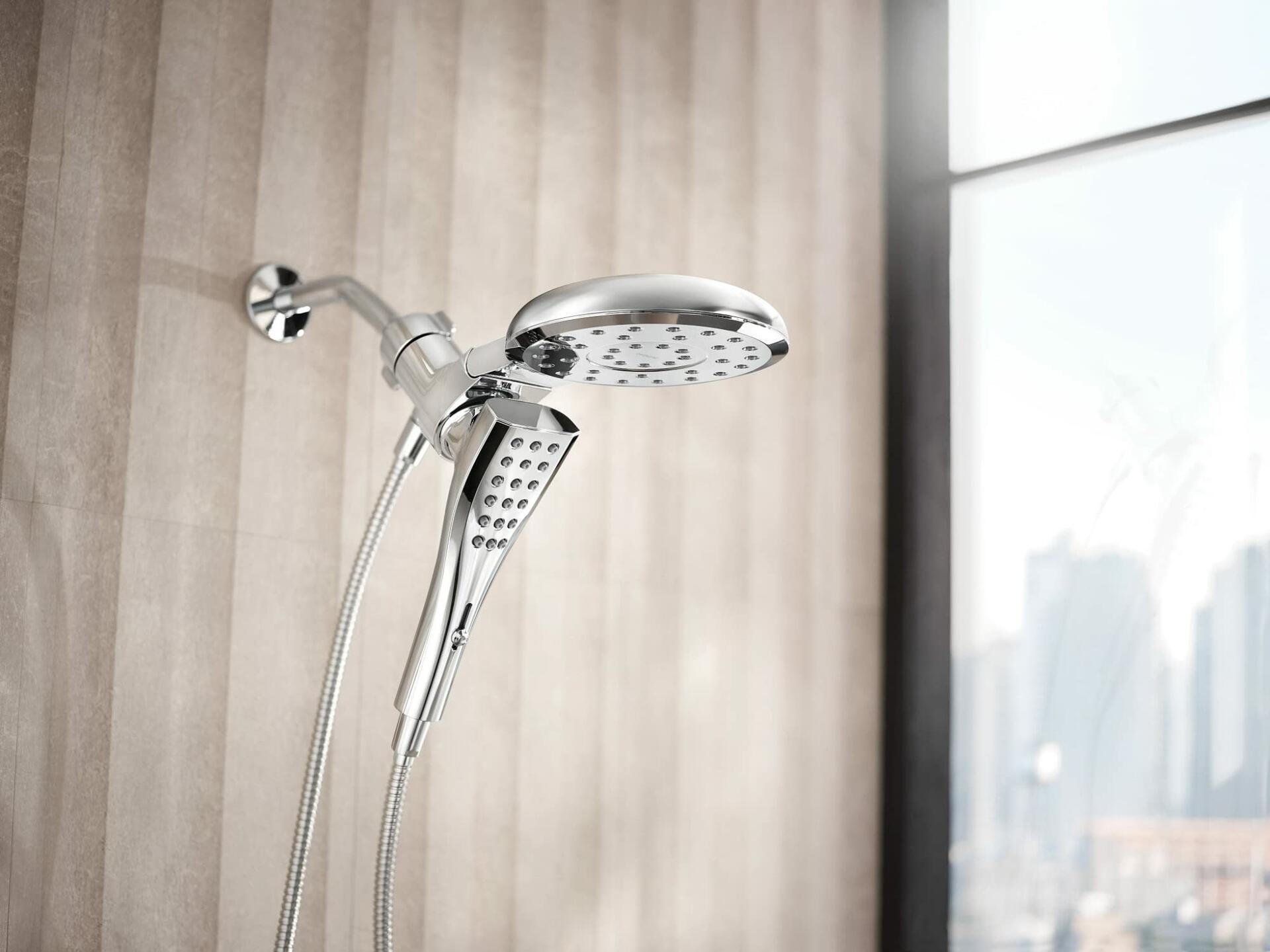 MOEN Verso 220C3 8-Spray 7 in. Dual Wall Mount Fixed and Handheld Shower Head 2.5 GPM with Infiniti Dial in Chrome