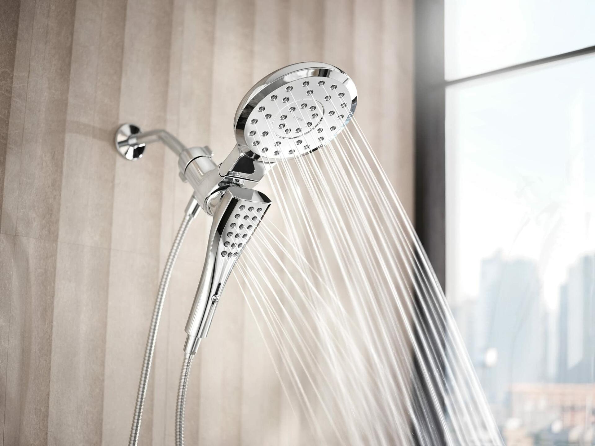MOEN Verso 220C3 8-Spray 7 in. Dual Wall Mount Fixed and Handheld Shower Head 2.5 GPM with Infiniti Dial in Chrome