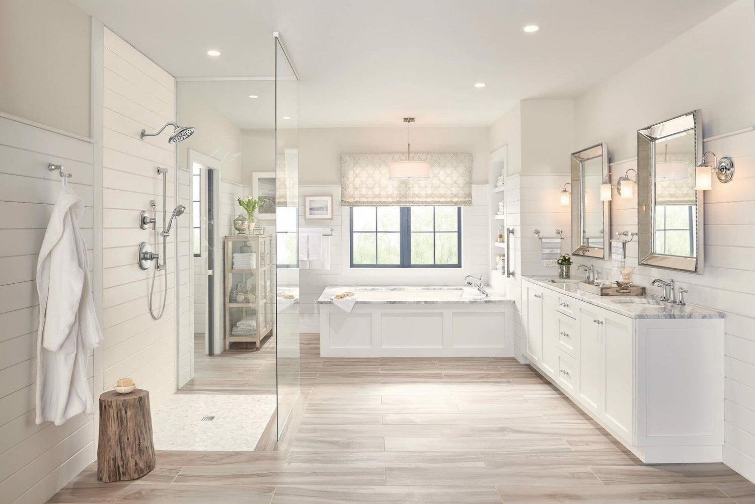 MOEN Belfield T9024 Two-Handle Deck Mounted Roman Tub Faucet and Hand Shower in Chrome (Valve Not Included)